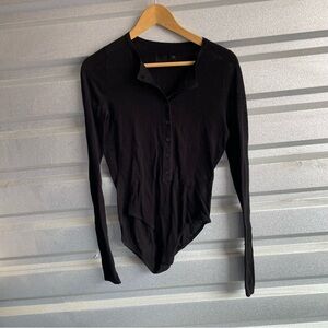 RTA Roy button-up bodysuit in black